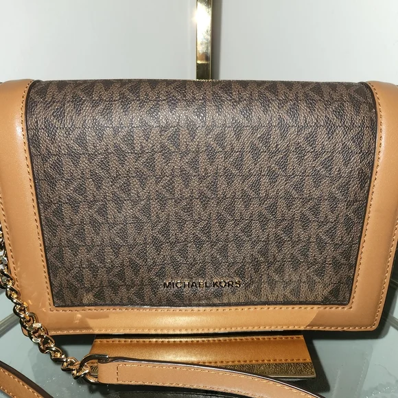 MICHAEL KORS Jet Set Large Logo Crossbody Bag Chain Bag Boy Bag - Picture 3 of 16